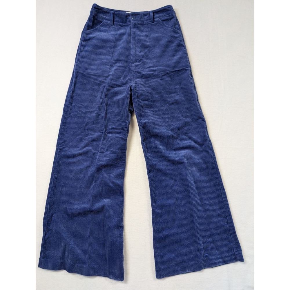 Rollas Womens Corduroy Wide Leg Flare Pants Size 10 Blue 100% Cotton
